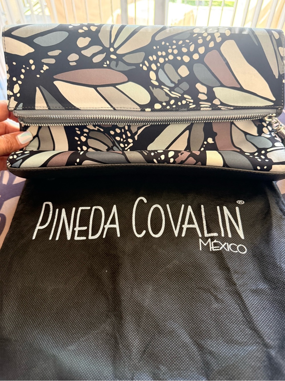 Pineda Covalin Mexico Women's Fold-Over Clutch in Multicolor Butterfly Print